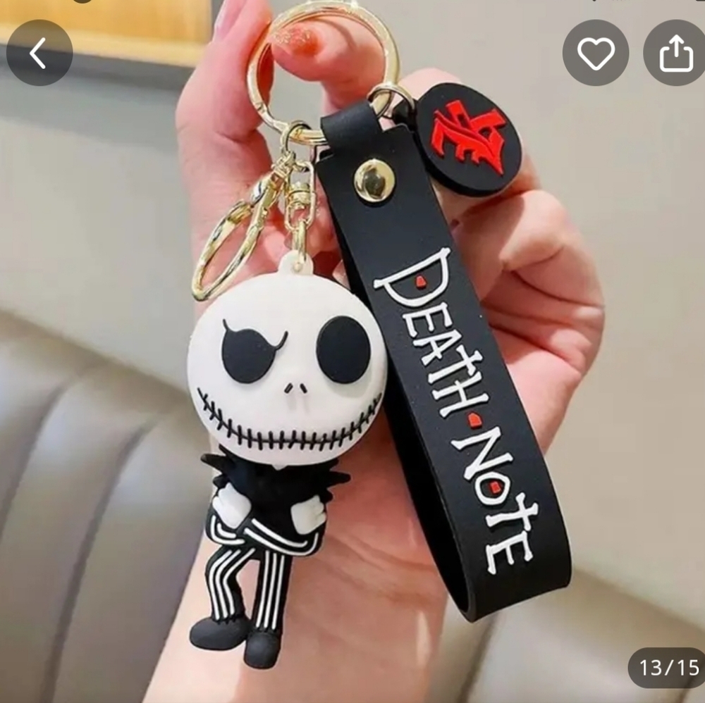 🆕️NBC JACK SKELLINGTON DEATH NOTE KEYCHAIN / BAG CHARM